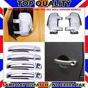 Chrome Mirror Cover + Door Handle Cover 4dr (2 HOLE) For MASTER / MOVANO / NV400 - Picture 1 of 11