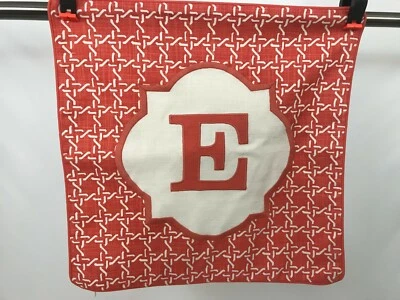 Threshold Letter "E" Monogram Orange & Cream Pillow Cover Case (18" x 18") NWOT - Image 1 of 4