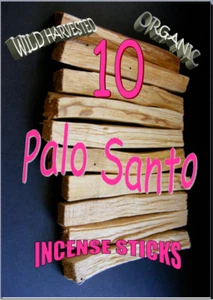 PALO SANTO HOLY WOOD ORGANIC🌕 Sacred INCENSE/SMUDGE STICKS 1 X 10 pack - Picture 1 of 6
