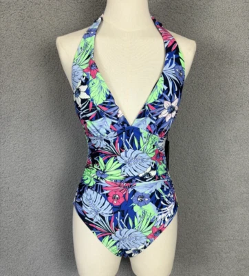 Traje de baño Tommy Hilfiger para mujer con control de barriga halter de una pieza multi 4 nuevo con etiquetas. Foto 1 de 4