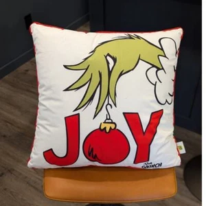How the Grinch Stole Christmas Holiday JOY Throw Pillow Removable Pillowcase - Picture 1 of 6