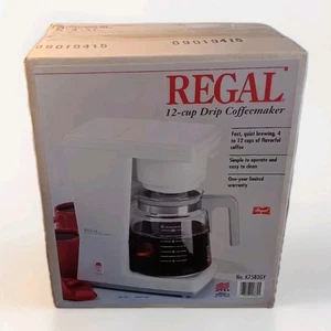 Macchina da caffè vintage Regal K7582GY 12 tazze a goccia bianca NUOVA VECCHIA MAGAZZINO USA 70/80s retrò - Foto 1 di 24