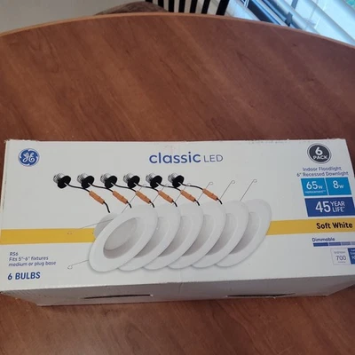 6 luces LED clásicas GE RS6 65w reflector interior 6” Downlight empotrado NUEVO Foto 1 de 4