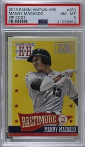 2013 Panini Hometown Heroes Codice postale stampa corta Manny Machado PSA 8 Rookie RC - Foto 1 di 4