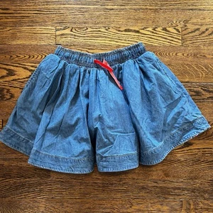 Mini Boden | New | Blue Denim | Kids Skirt | Floral | Pockets | 8-9y - Picture 1 of 7