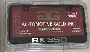 LEXUS RX350 License Plate Frame Stainless Steel BLACK Automotive Gold - Picture 1 of 2