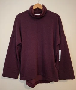 Athleta Women's Size Small Cozy Karma Funnel Neck Sweatshirt Spiced Cabernet NWT - Picture 1 of 12