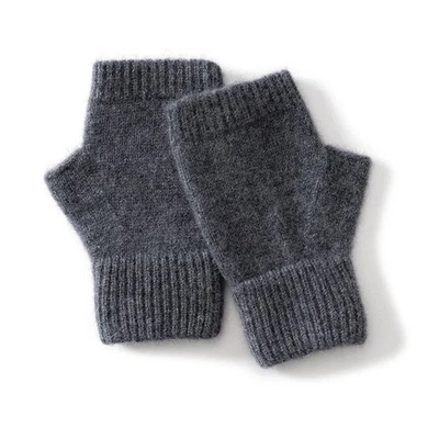 100% Wool Fingerless Gloves Warm Knitted Mittens for Adults Unisex Winter - Image 1 of 4