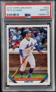 2019 Topps Archives Pete Alonso "Polar Bear" RC #222 PSA 10 New York Mets 1B - Bild 1 von 2
