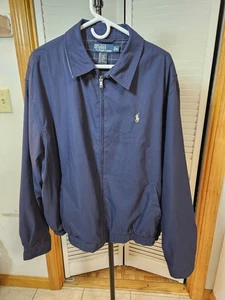 De Colección Polo Ralph Lauren Azul Polar Cremallera Completa Manga Larga Chaqueta Bomber Para Hombre XL - Imagen 1 de 7
