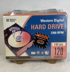 Western Digital Hard Drive 7200 RPM 120 GB EIDE 8MB Cache Model WD1200JBRTL- NIP - Picture 1 of 6