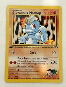 1x Giovanni's Machop 72/132 1st Edition Gym Challenge Pokémon Card LP - Picture 1 of 2