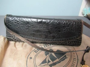 Vintage Brahmin Handbag w/ Dust Cover - Faux Crocodile - Leather - Black - f5 rg - Picture 1 of 13