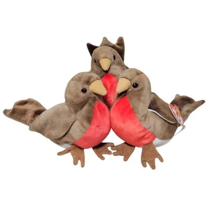 Peluche Ty Beanie Babies Early Robin 5" uccellino peluche lotto di 3 collezione  - Foto 1 di 11