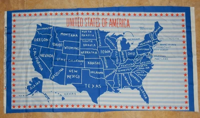 Windham Fabrics Stars & Stripes #41607 United States Map Fabric Panel - Image 1 of 4