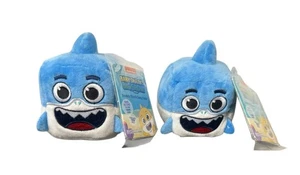 2 Nickelodeon Pinkfong Baby Blue Shark Daddy Shark Song Cube Plush Toys NWT - Picture 1 of 6