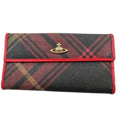 Cartera Plegable Vivienne Westwood PVC Multicolor con Patrón de Cuadros Foto 1 de 4