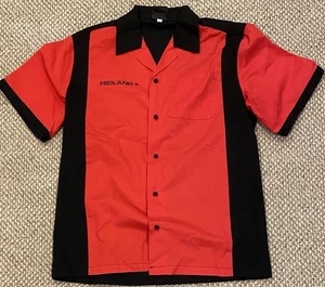 Hilton Bowling Shirt Men’s Small S Red Black Button Up Rockabilly Camp Retro - Picture 1 of 9