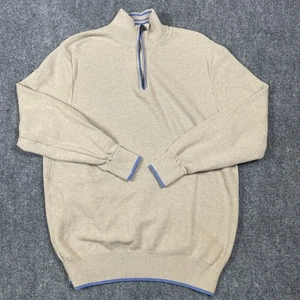 TAILORBYRD Maglione Golf 1/4 Zip Pullover Uomo L Beige Invernale Caldo Casual LS - Foto 1 di 14