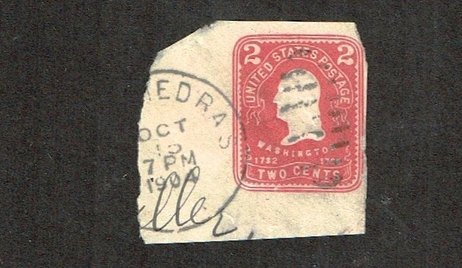 1903 U.S. STAMPED ENVELOPE Hartford Mfg 2c Carm/OrBf  WASHINGTON Sc#U387 Used - Image 1 of 1