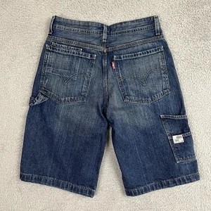 Levis Carpenter Denim Shorts Boys 16 Regular Blue Jorts Made in Egypt Skater Y2K - Picture 1 of 24