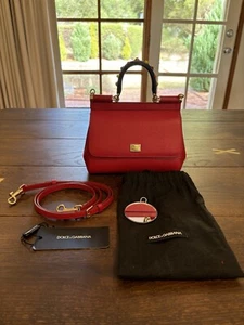 DOLCE & GABBANA, Pre-owned, Miss Sicily Caretto Leather Bag, Complete, Exc Cond - Picture 1 of 24