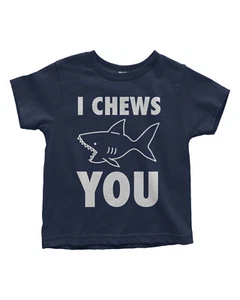 I Chews You Shark Niño Pequeño Divertido Día de San Valentín Decir - Imagen 1 de 10