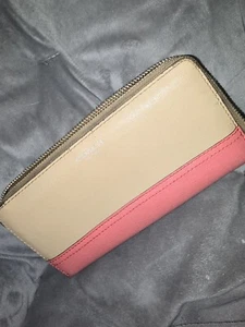 Coach Full Zip Around Wallet Coral Two Tone - Picture 1 of 10