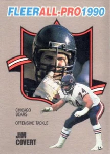 FLEER ALL PRO 1990 NFL FOOTBALL PROMO INSERT JIM COVERT CHICAGO BEARS #7 - Picture 1 of 2