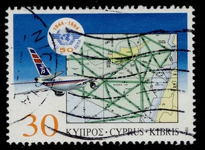 CYPRUS QEII SG859, 1994 30c civil aviation, FINE USED. - Picture 1 of 1
