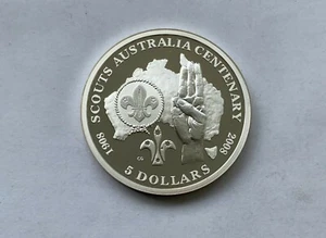 2008 $5 Fine Silver Proof "Centenary of Scouts Australia - Bild 1 von 4