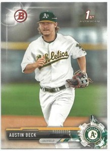 Austin Beck  Oakland A's 2017 1st Bowman Draft Baseball