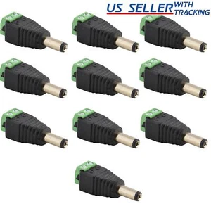 (10-pack) Male DC Power Adapter Plug 5.5 x 2.1 mm for LED Strip Light - Picture 1 of 3