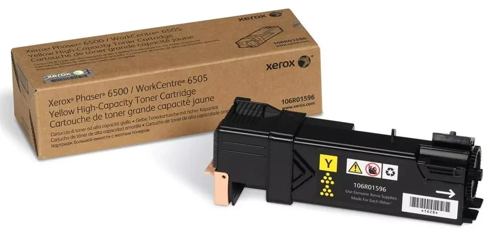 Genuine Xerox 106R01596 Yellow High Cap Toner WC 6505 Phaser 6500 (VAT INCL) - Image 1 of 1