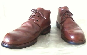 Vintage 1993 GUESS Men's 9.5 M Brown Leather Lace Up Chukka Ankle Boots - Picture 1 of 11
