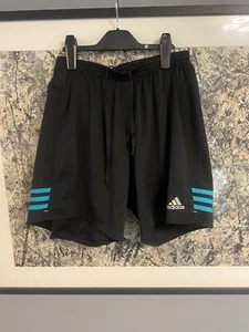 Adidas Response men's climacool Shorts Size Medium UK swim/Black/Blue 3 stripes - Picture 1 of 2