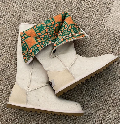 UGG Canvas Boots Lo Pro Marrakech Beige Off White Women's 5  (Youth 3)  CLOSE OU - Image 1 of 4