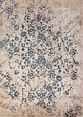Turkish Floral Beige 4x6 ft Transitional Rug Soft Pile Carpet - Image 1 of 4