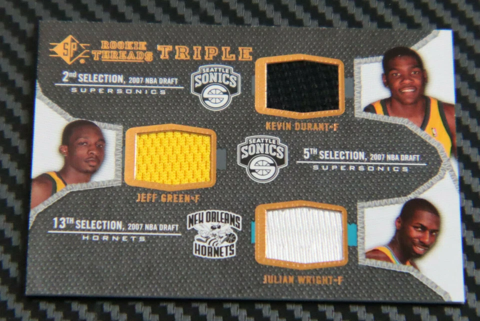 SP ROOKIE THREADS 2007-08 - KEVIN DURANT / WRIGHT / VERDE - TRIPLE ROOKIE JSY Foto 1 de 2