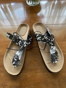 Black Multi Color Arizona French Sandals Sz 9M New - Picture 1 of 3