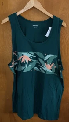 Camiseta sin mangas verde para hombre grande azul marino antiguo Foto 1 de 3