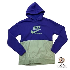 Nike Heritage Hoodie Youth Girls L Large French Terry Pullover Active Sweatshirt - Picture 1 of 9
