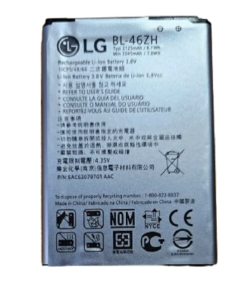 Batería Original BL-46ZH Para LG Leon Tribute 5 K7 LS675 D213 H340 L33 X210 M Foto 1 de 2