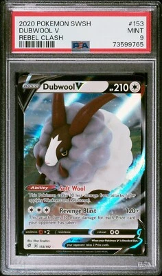Pokemon SWSH Rebel Clash Dubwool V #153 PSA 9 - Image 1 of 2