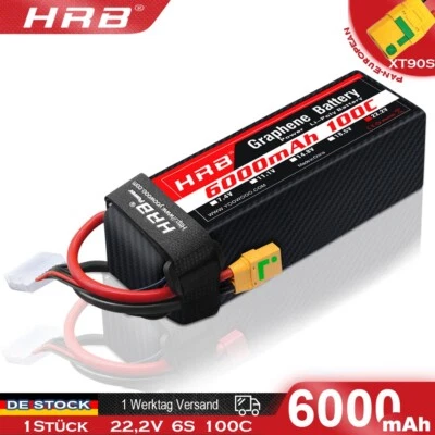 Graphen HRB 6s 22,2V 6000mAh XT90S Lipo Batterie für RC Hubschrauber Flugzeug - Bild 1 von 4