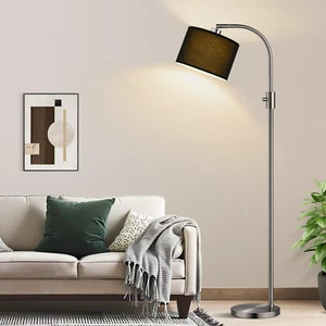 【Upgraded】 Dimmable Floor Lamp, 1200 Lumens LED Bulb Included, Brushed Nickel Ar - Picture 1 of 12