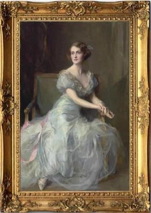 Handgefertigtes antikes Ölgemälde alte Meisterkunst weibliche Dame Mädchen auf Leinwand 24 Zoll x 36 Zoll - Bild 1 von 2