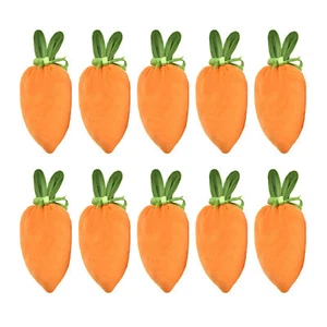 10PCS Easter Velvet Drawstring Carrot Bunny Ears Gift Bag - Picture 1 of 11
