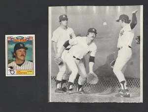 1976 Pressefoto, Jim "CATFISH" Hunter New York Yankees, Bonus kostenlose Karte - Bild 1 von 2
