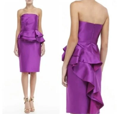 Vestido Badgley Mischka Peplum • Talla 12 • Usado 1x • Usado en Excelente Condición • Púrpura • Primavera/Verano Foto 1 de 4